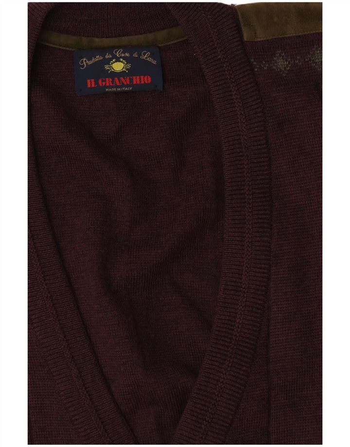 Pulover cardigan pentru bărbați Il Granchio XL Lână maro
