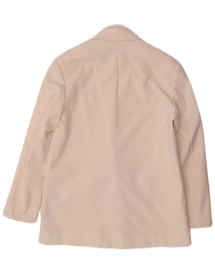 Jachetă blazer supradimensionată pentru femei Zara UK 6 XS Poliester alb