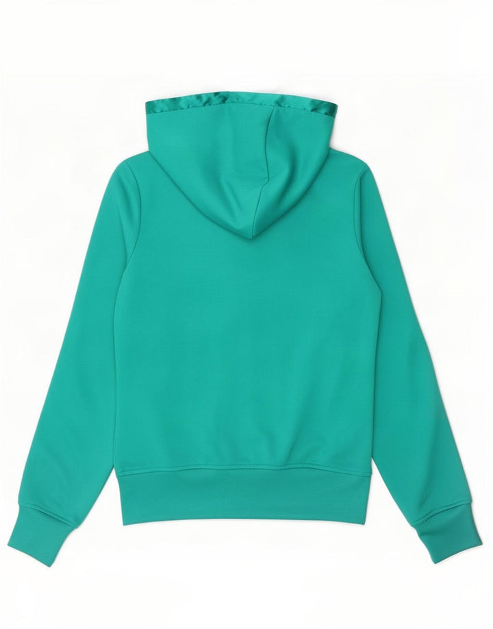Jachetă de top pentru trening cu glugă Adidas pentru femei UK 8 Poliester turcoaz mic