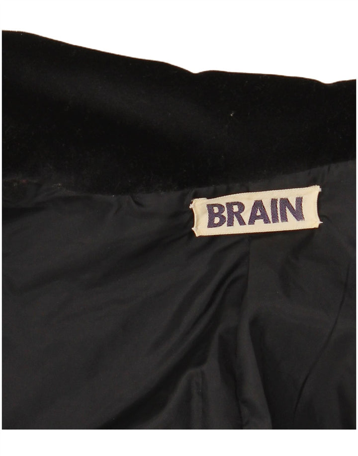 Jachetă pentru femei VINTAGE din catifea cu 1 nasture UK 12 Medium Black