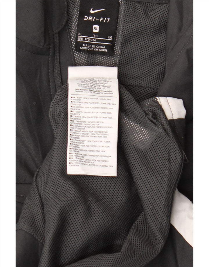 NIKE Boys Tracksuit Top Jacket 13-14 Years XL Grey Polyester