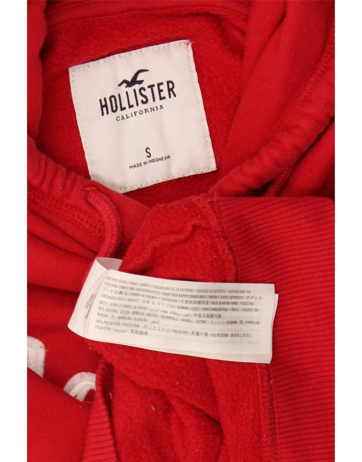 Pulover cu glugă cu grafic pentru femei HOLLISTER UK 10 Bumbac roșu mic
