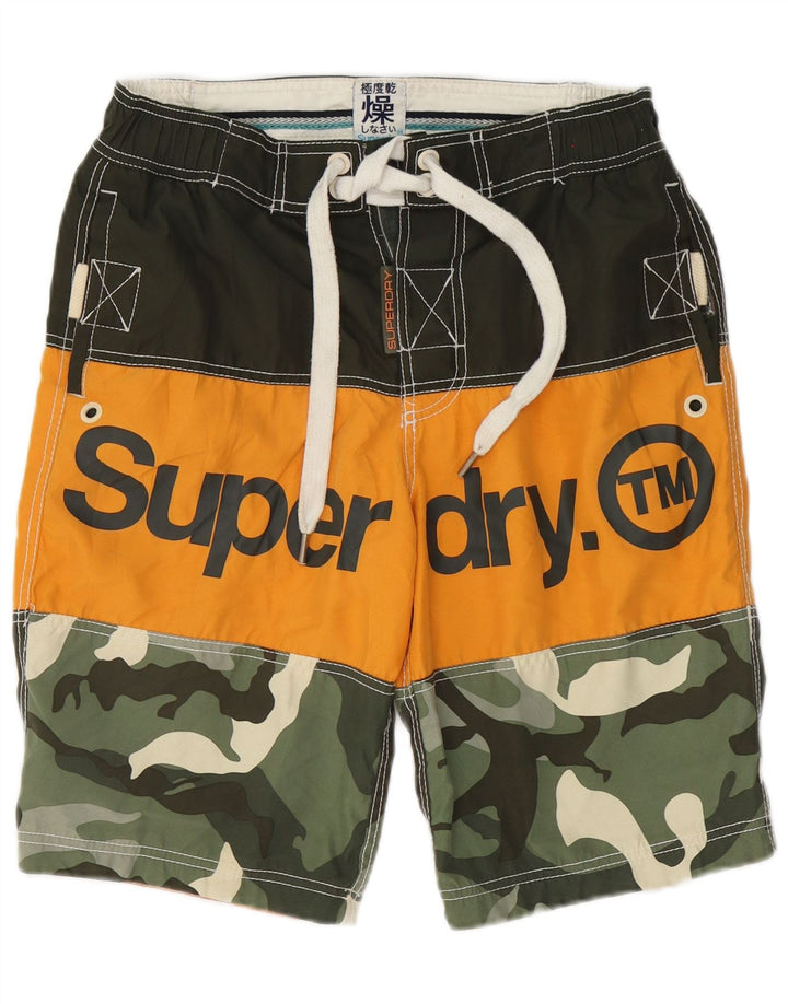 Pantaloni scurți de înot grafic pentru bărbați Superdry, camuflaj multicolori mici