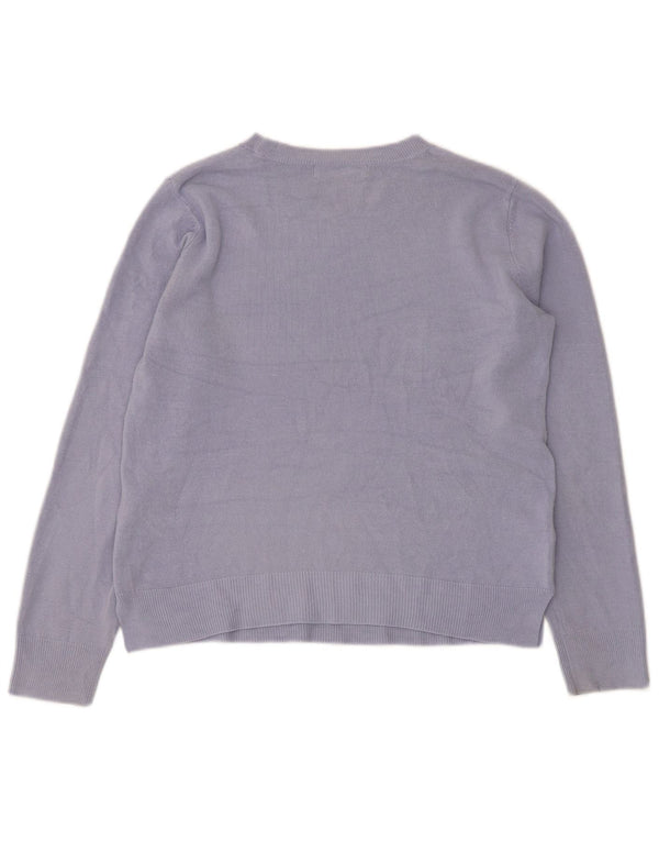 Pulover pentru femei Marks & Spencer cu gât de barcă UK 12 Medium Blue Acrylic