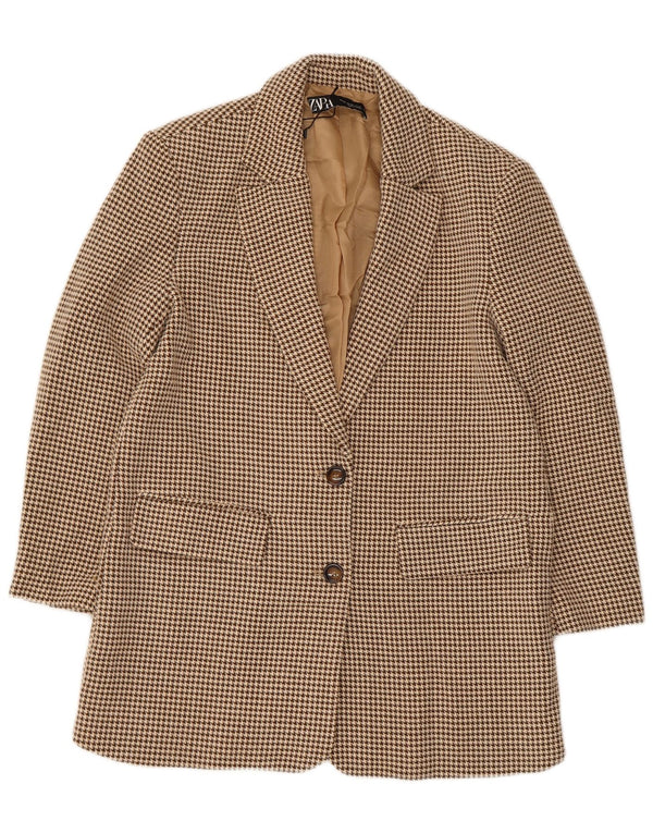 Blazer supradimensionat pentru femei Zara, cu 2 nasturi, UK 6 XS, bej, picior de gală