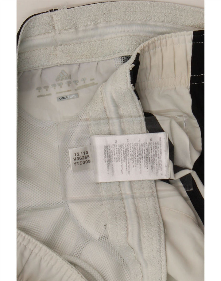 Pantaloni scurți sport pentru bărbați Adidas Climacool, alb mediu, poliester color bloc