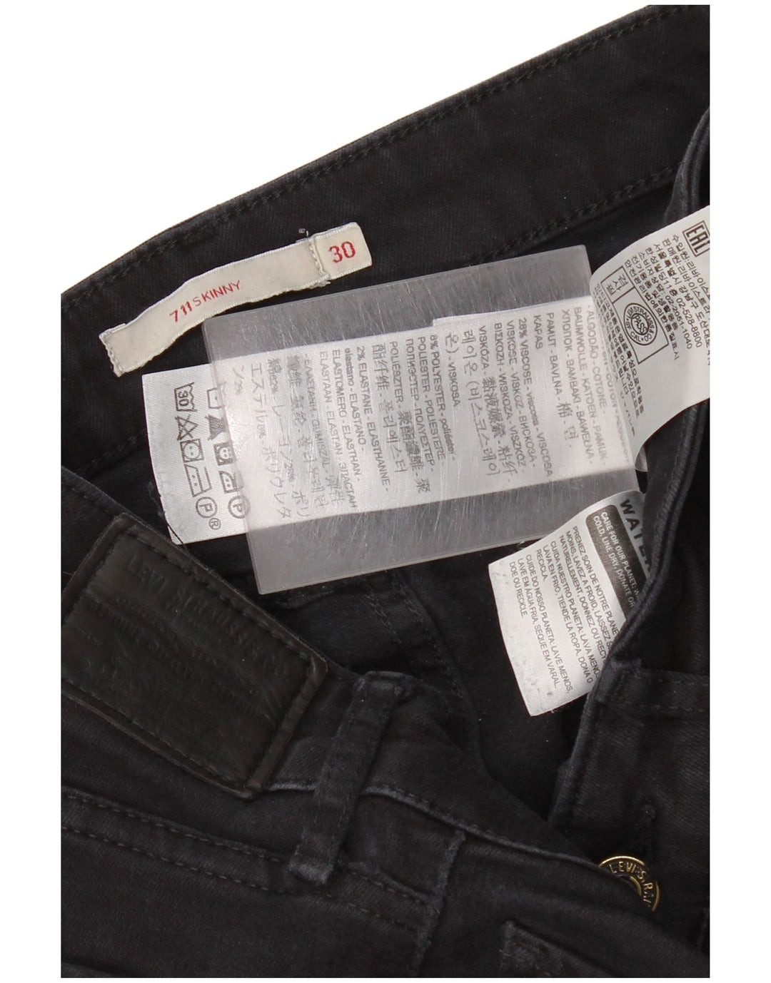 Blugi skinny 711 Levi's pentru femei W30 L34 bumbac negru