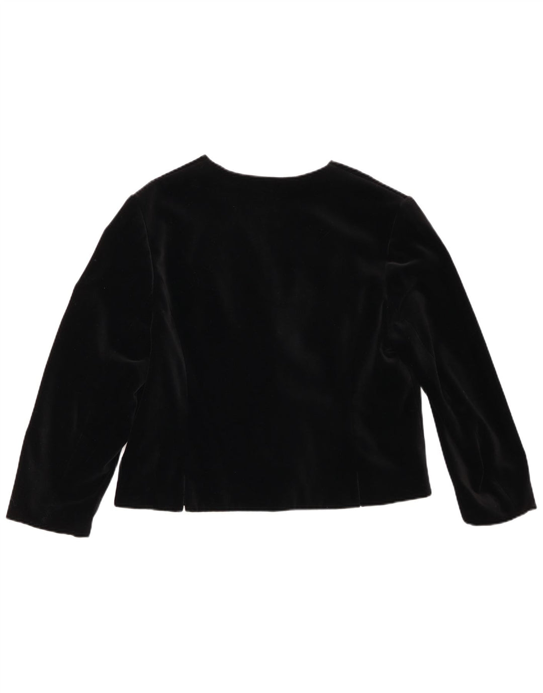 Jachetă vintage pentru femei din catifea cu 6 nasturi, UK 14, bumbac mediu negru
