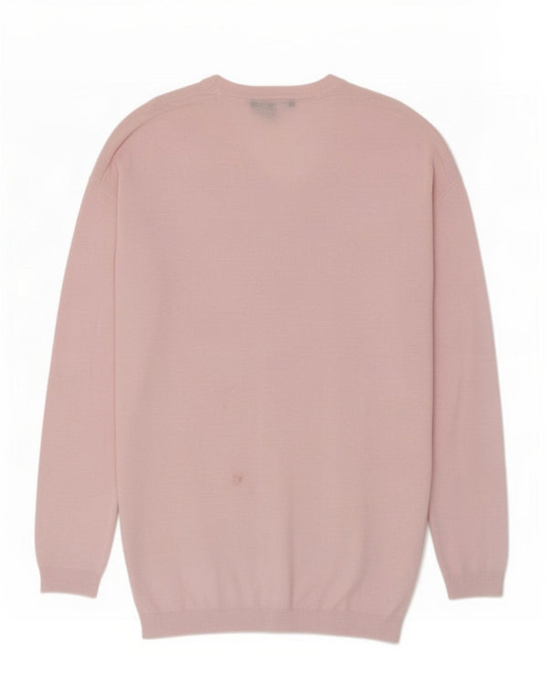 Crew Clothing Pulover cu decolteu în V pentru femei UK 8 Bumbac roz mic