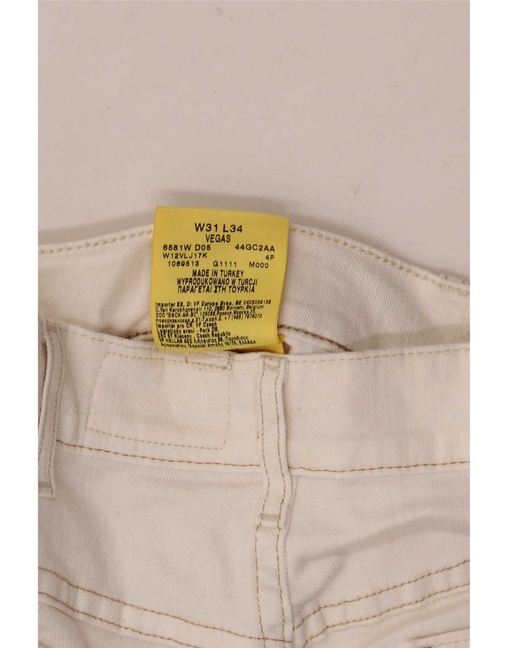Pantaloni scurți din denim pentru bărbați Wrangler Vegas W31, bumbac alb mediu