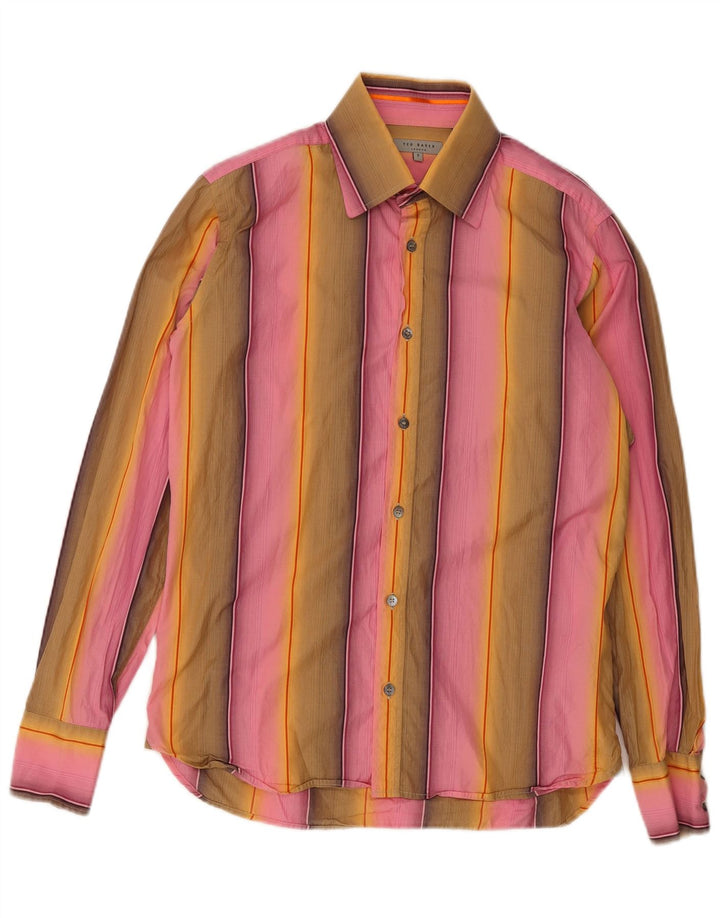 Cămașă pentru bărbați Ted Baker, mărimea 3, bumbac cu dungi multicolore medii