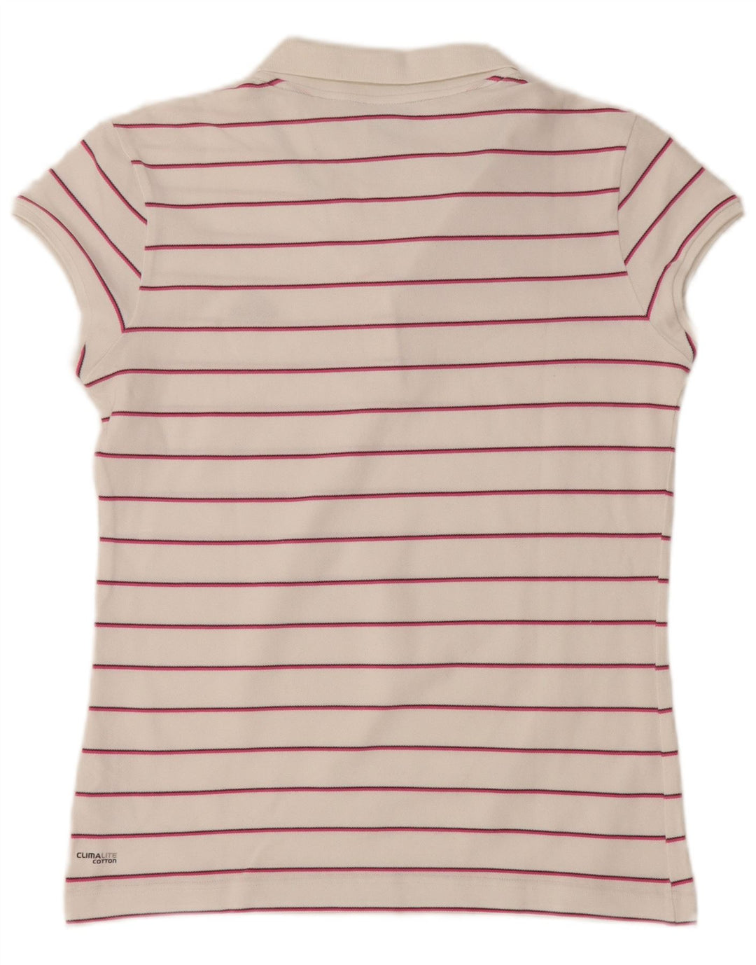 Tricou polo ADIDAS Clima 365 pentru femei UK 16, bumbac mare cu dungi albe