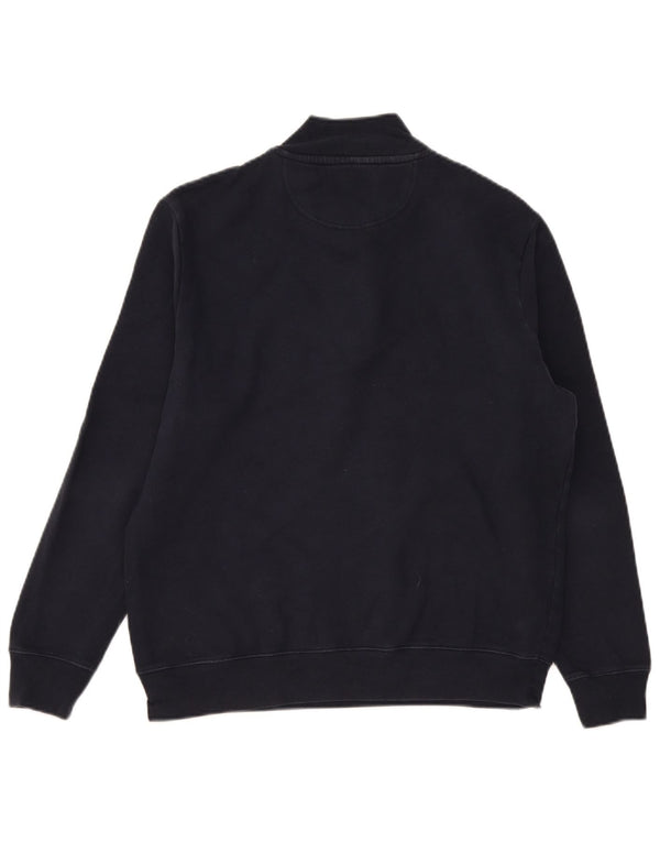 Pulover pentru femei Barbour, cu fermoar, cu gât, UK 16, mare, albastru, bumbac