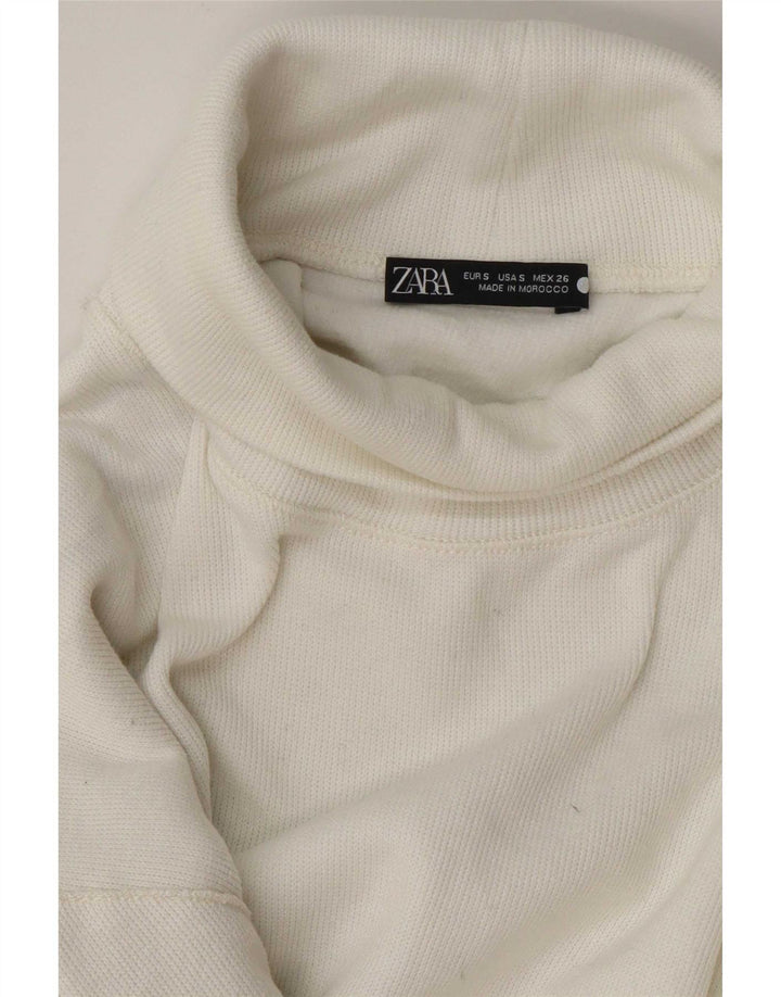 Pulover oversized cu gât rulat Zara pentru femei UK 10 Small White