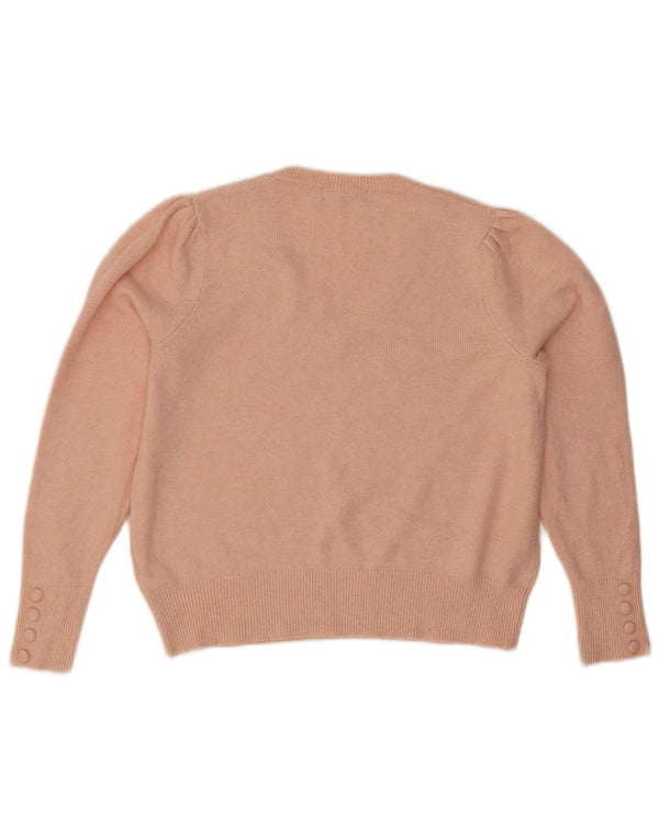Pulover cu decolteu în V pentru femei Marks & Spencer, bumbac, roz mediu, UK 12