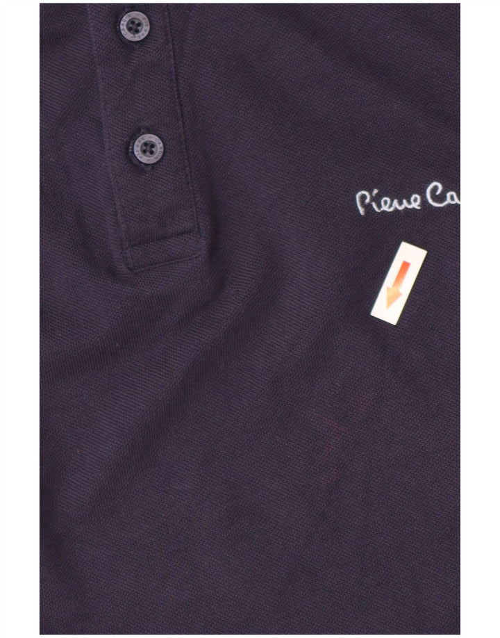 Cămașă polo cu mânecă lungă pentru bărbați Pierre Cardin, cu formă normală, albastru bleumarin mediu
