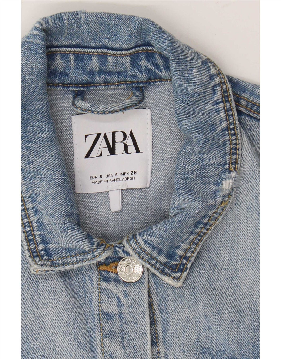 Jachetă de blugi pentru femei Zara UK 10 Small Blue