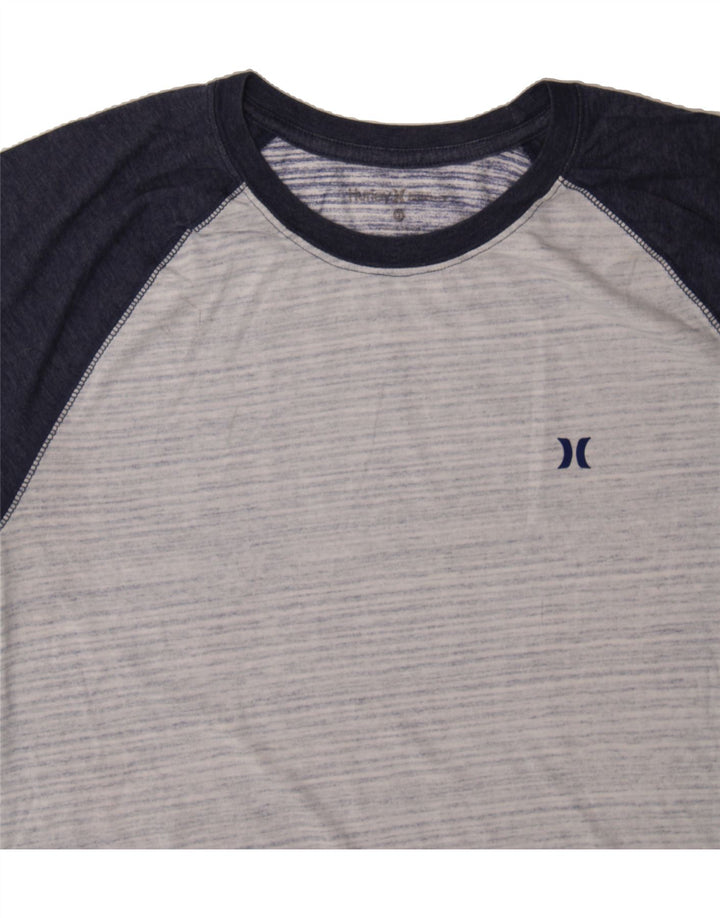 HURLEY Mens T-Shirt Top XL Blue Colourblock Vintage Hurley and Second-Hand Hurley from Messina Hembry 