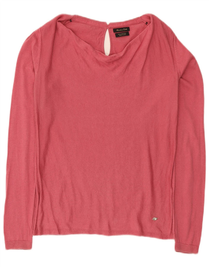 Top Femei Massimo Dutti cu mânecă lungă UK 12 Medium Pink Mătase
