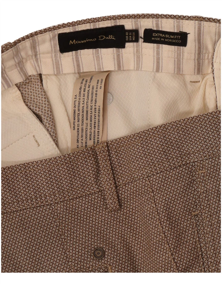 Massimo Dutti Pantaloni Chino Bărbați EU 40 Mediu L31 L27 Maro Geometric