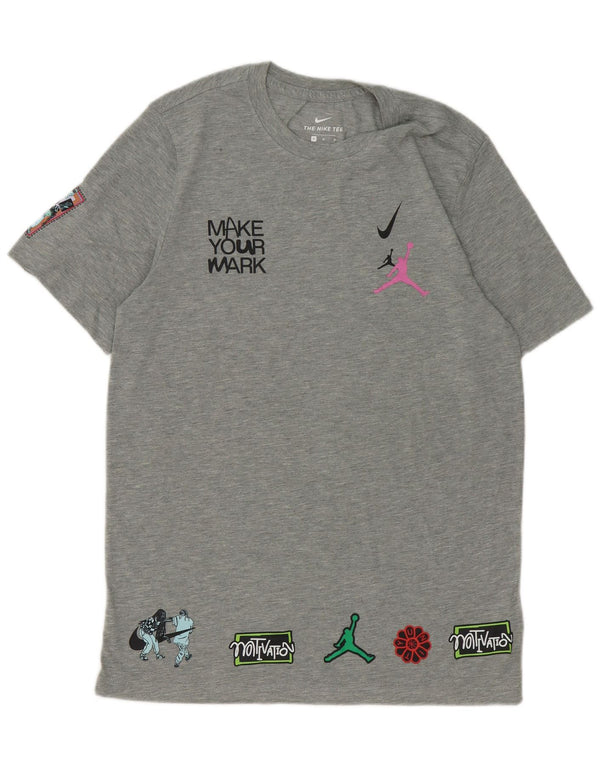 Tricou grafic Nike Dri Fit pentru bărbați Top Medium Gri Poliester