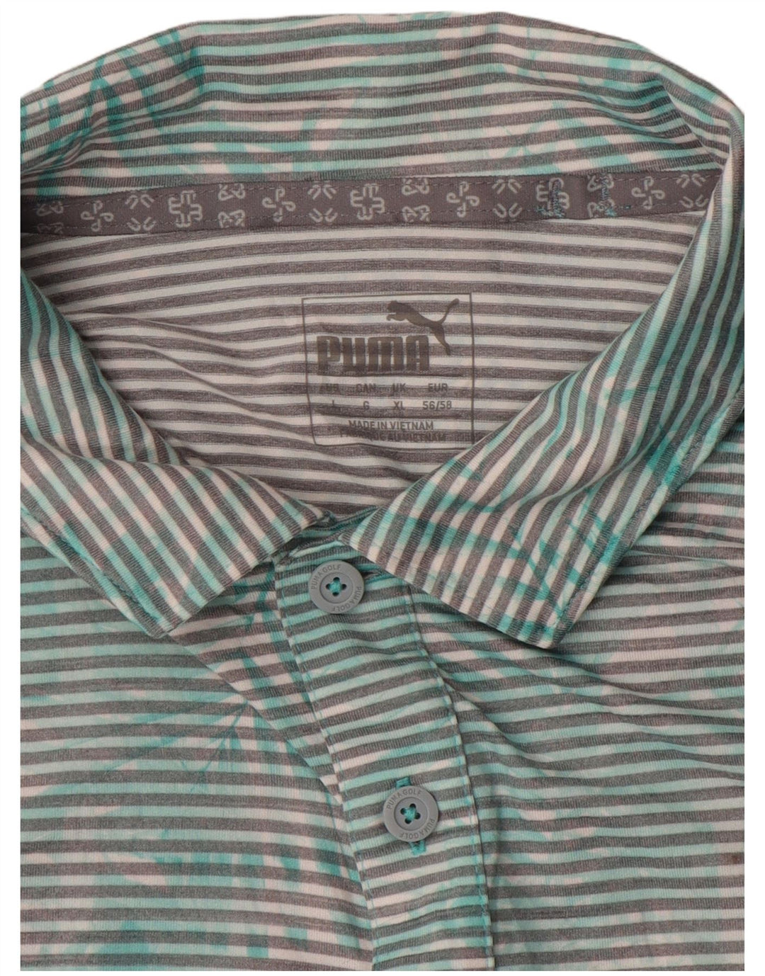 Tricou polo pentru bărbați PUMA XL verde cu dungi