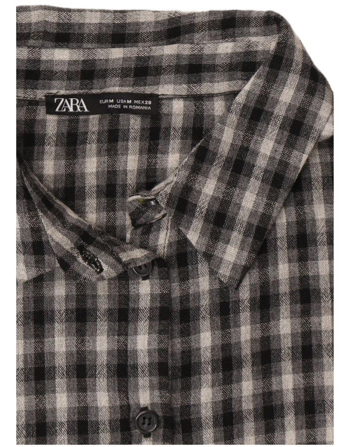 Rochie cu mâneci lungi pentru femei Zara UK 12 Medium bleumarin Check