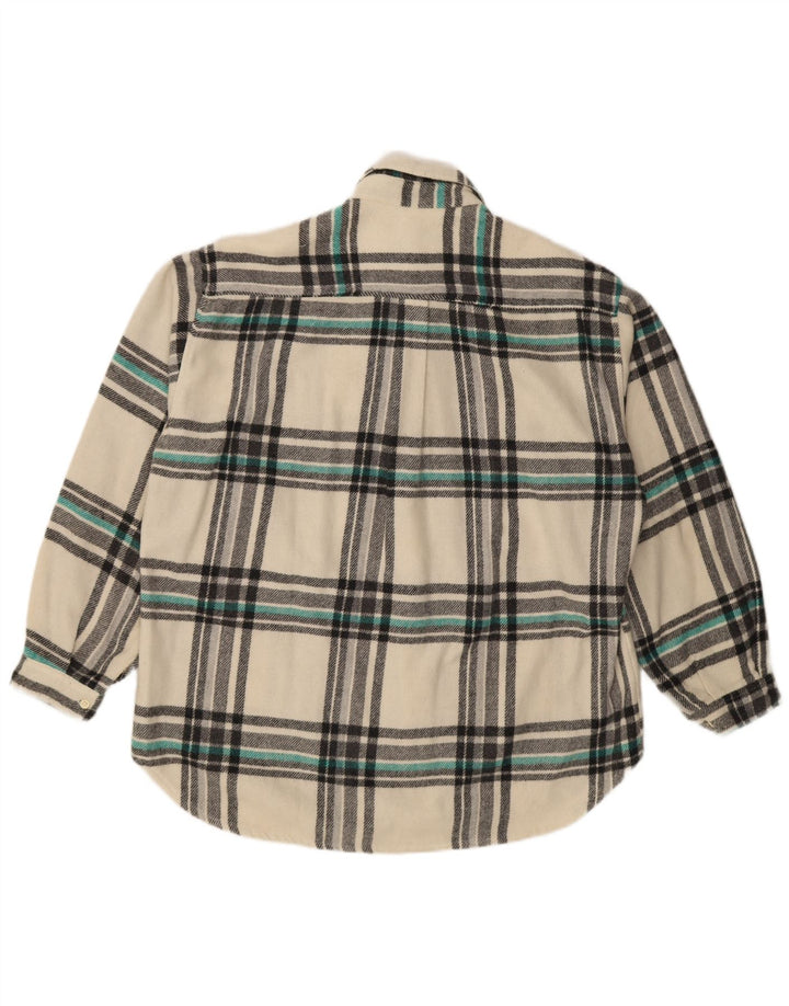 Cămașă de flanel Lumberjack Mazzonetto pentru bărbați, lână cu carouri albe