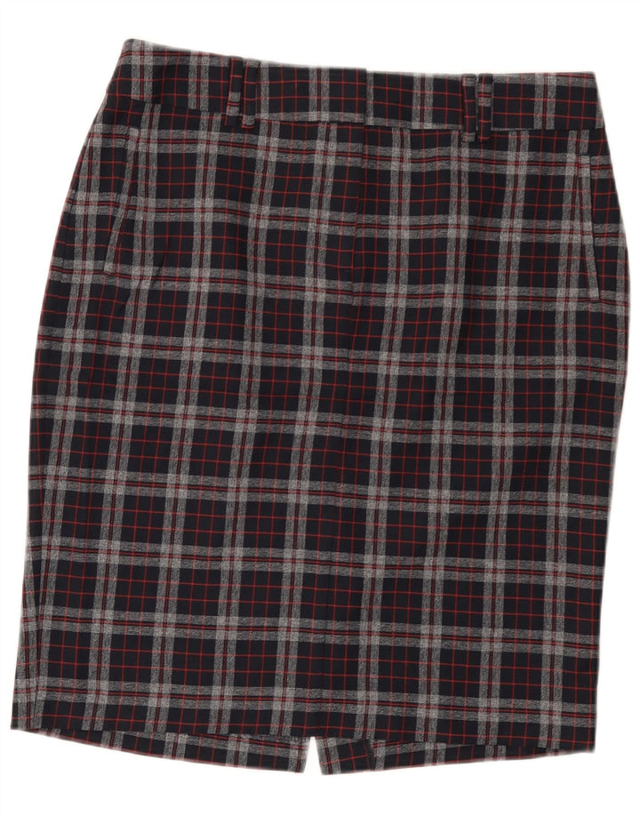 Fusta creion pentru femei Marks & Spencer UK 14 mare W32 poliester cu check negru