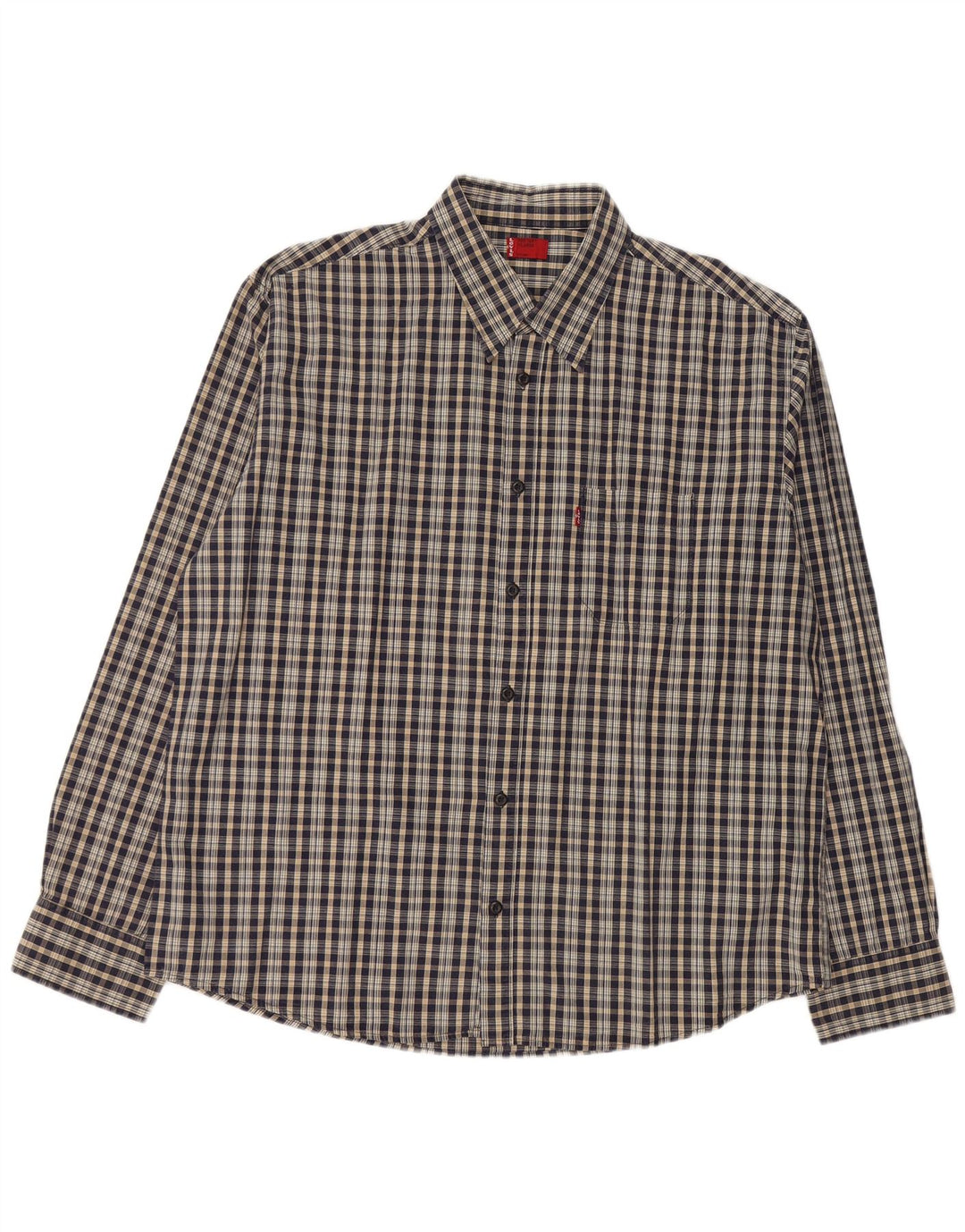 Cămașă pentru bărbați LEVI'S XL, poliester cu carouri bleumarin