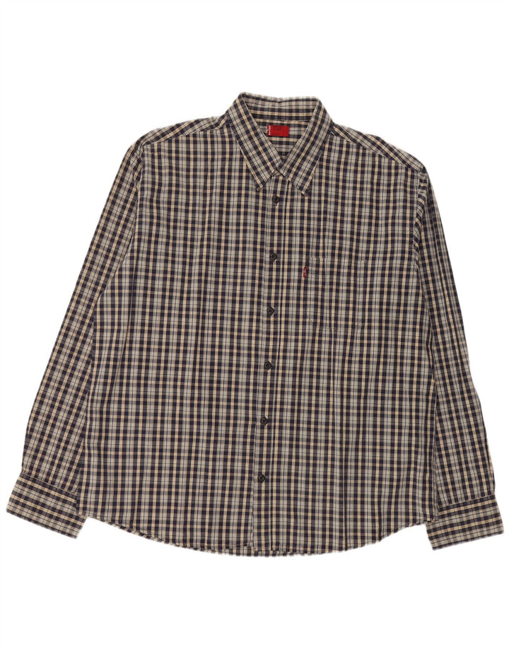 Cămașă pentru bărbați LEVI'S XL, poliester cu carouri bleumarin