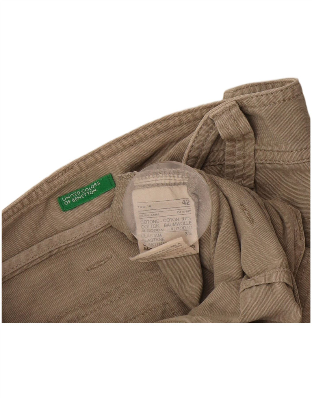 Fusta cargo Benetton pentru femei IT 42 Medium W30 Bej Bumbac