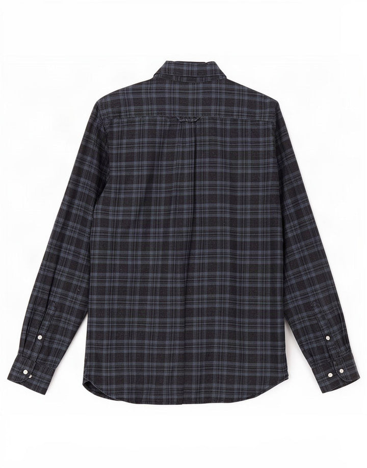 Cămașă de flanel pentru bărbați Superdry, bumbac cu carouri bleumarin mediu