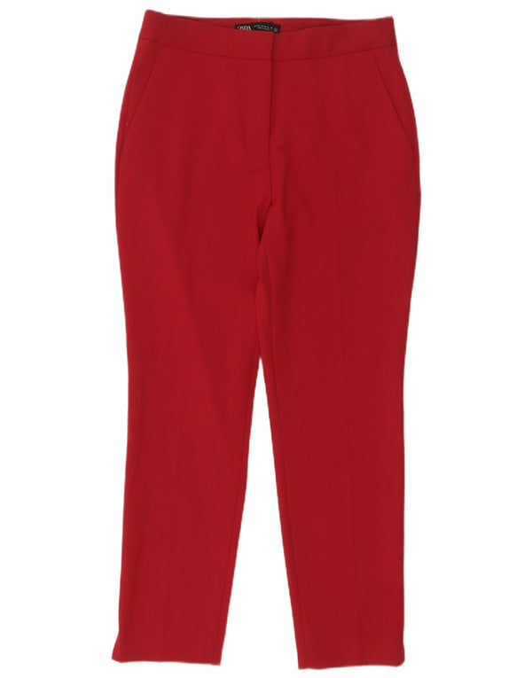 Pantaloni chino subțiri pentru femei Zara EU 36 XS L26 L26 Poliester roșu