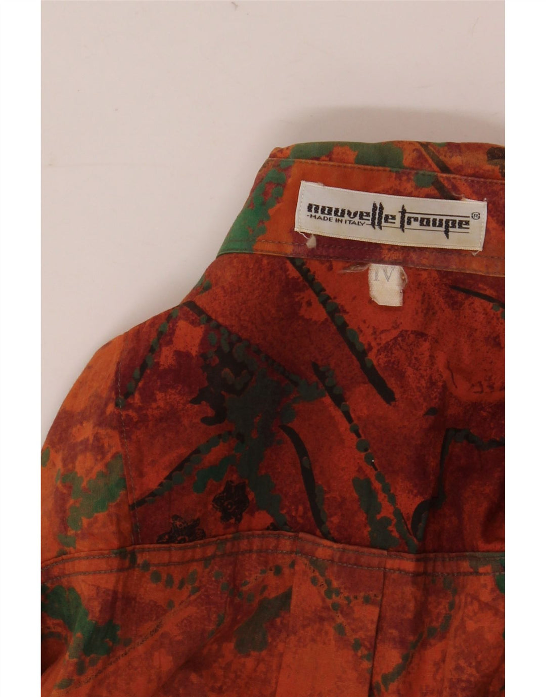 Cămașă vintage bărbați mare portocaliu petice