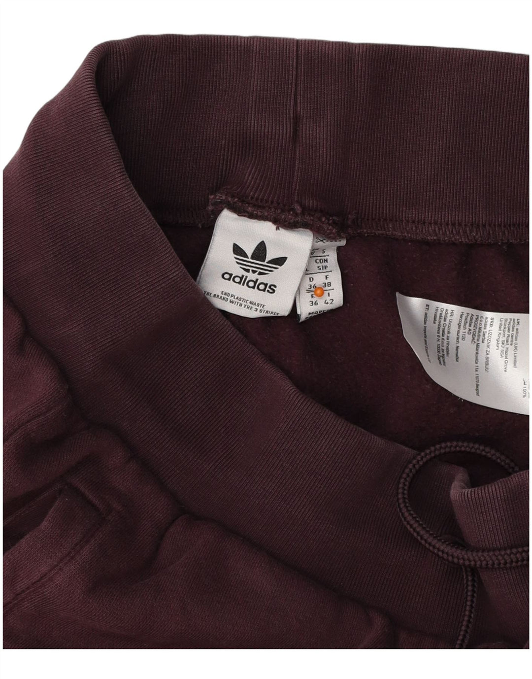 Pantaloni de trening pentru femei ADIDAS Joggeri UK 10 Bumbac Burgundy mic