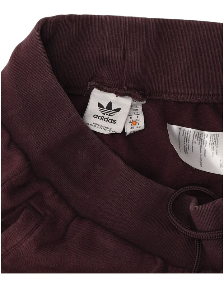 Pantaloni de trening pentru femei ADIDAS Joggeri UK 10 Bumbac Burgundy mic
