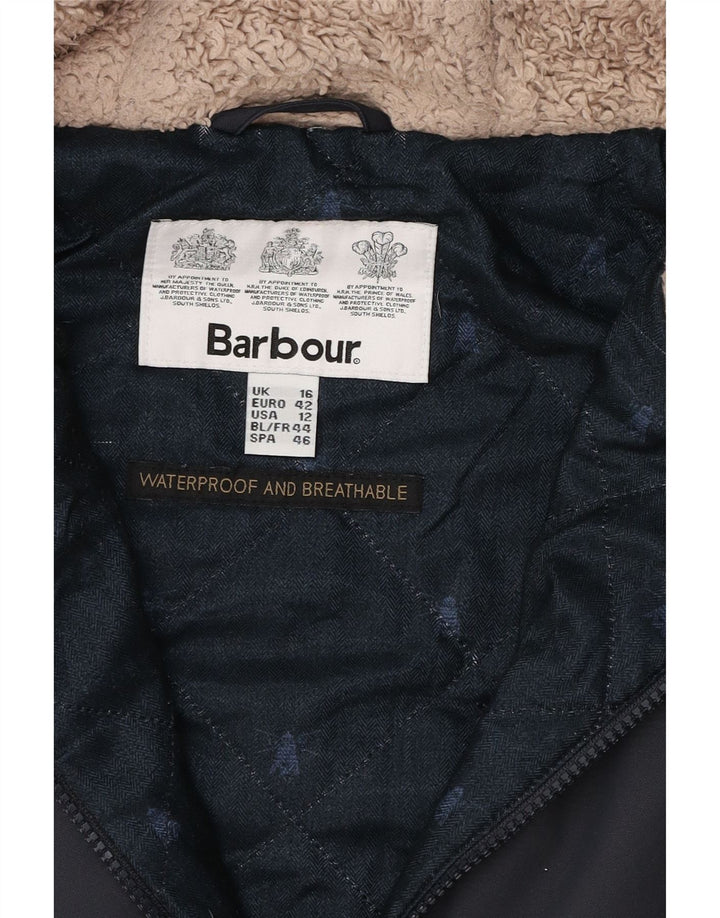 Jachetă parka cu glugă Barbour pentru femei UK 16 mare bleumarin