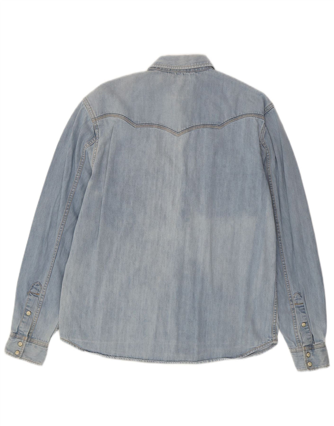 WRANGLER Cămașă casual din denim pentru bărbați, bumbac albastru mic