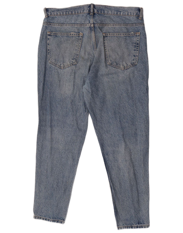 Blugi conici învechiți pentru bărbați Zara EU 46 XL W36 L29 Albastru