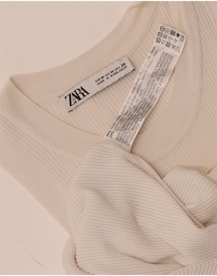 Vest Vest Top Femei Zara UK 12 Medium White Viscose