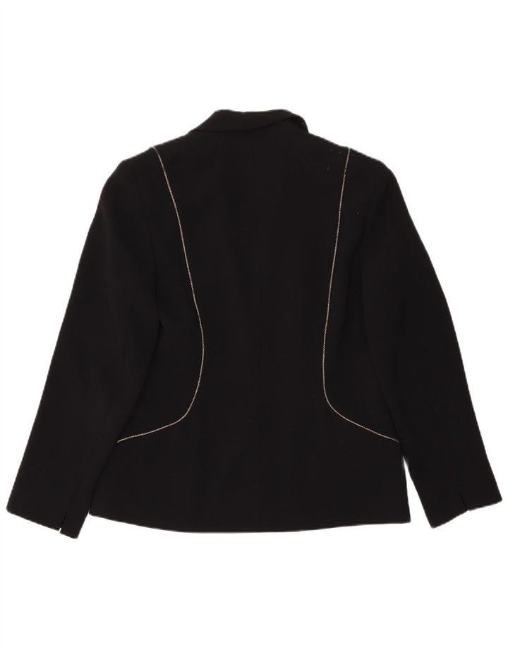Jachetă blazer pentru femei Jacques Vert cu 2 nasturi UK 10 Poliester negru mic