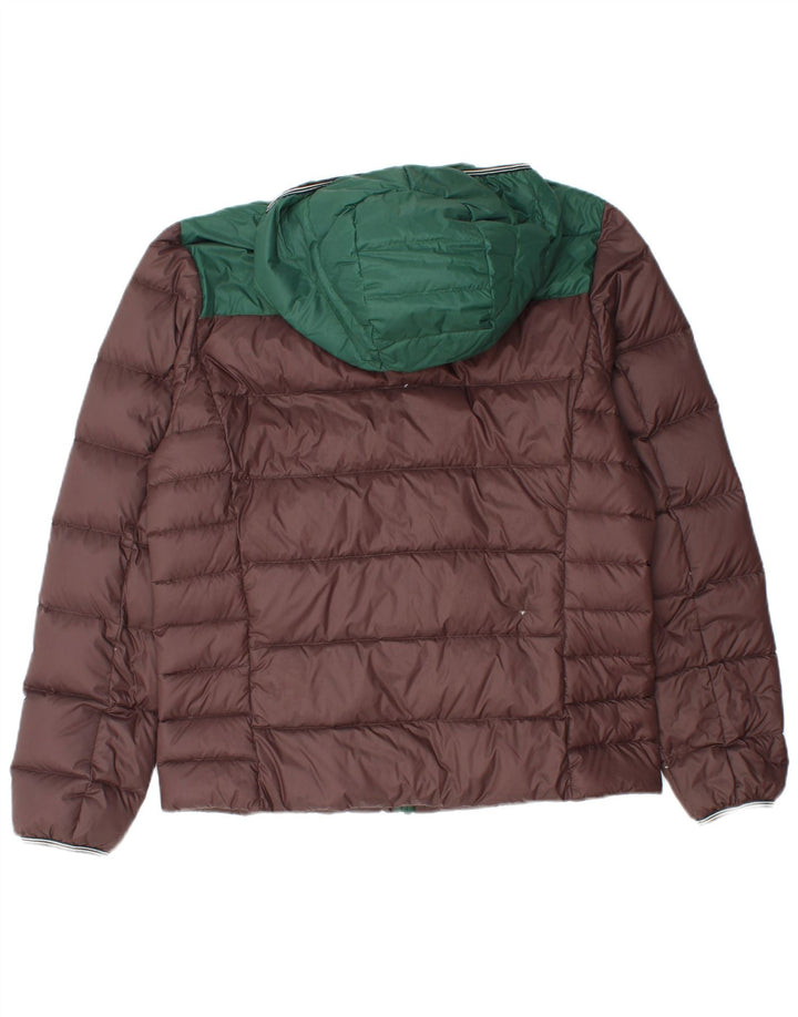 Jachetă căptușită cu glugă pentru bărbați Fred Perry UK 38 Maro mediu Nailon color bloc