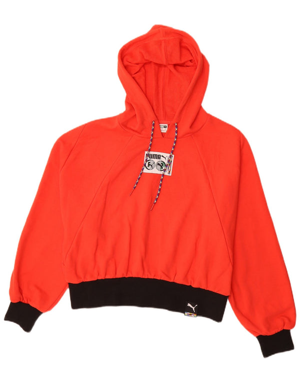 Pulover cu glugă supradimensionat cu grafic Puma pentru femei UK 10 Small Red Colorblock