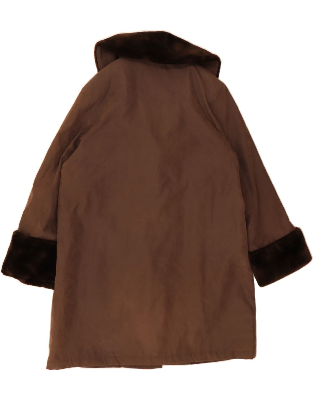 VINTAGE Womens Duffle Coat UK 16 Large Brown Polyester Vintage Vintage and Second-Hand Vintage from Messina Hembry 