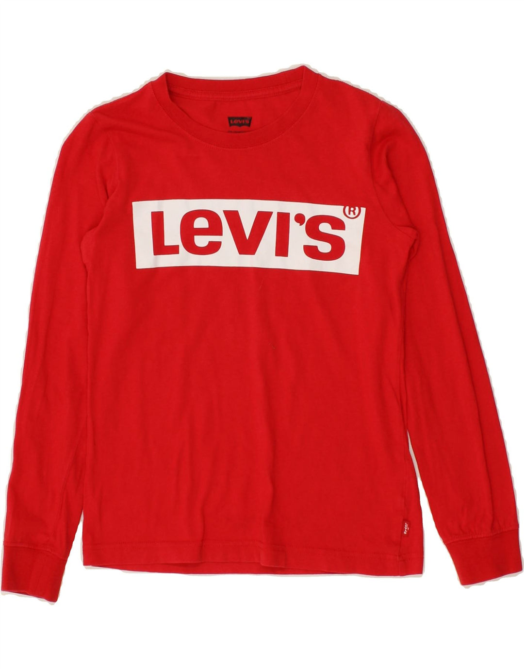 LEVI'S Girls Graphic Top Long Sleeve 7-8 Years Red Cotton Vintage Levi's and Second-Hand Levi's from Messina Hembry 