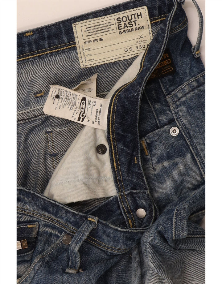 Blugi slim pentru bărbați G-Star Distressed W29 L32 Bumbac albastru