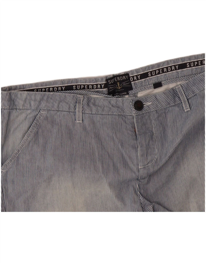 SUPERDRY Pantaloni scurți casual pentru femei XL W40, bumbac cu dungi albastre