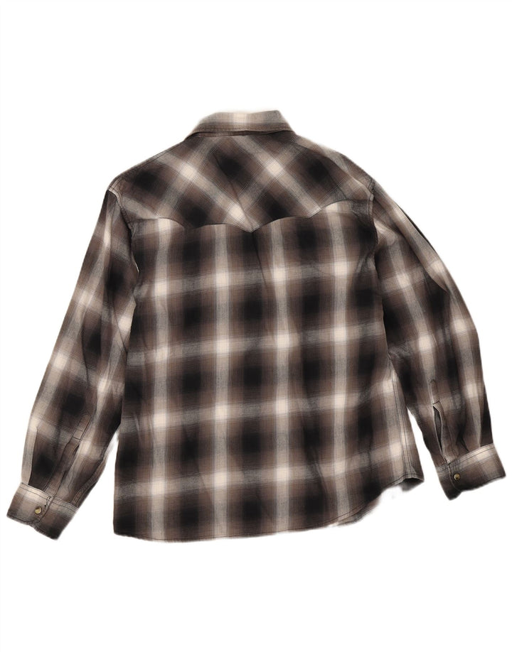 Cămașă subțire pentru bărbați Wrangler, bumbac carouri negru mare