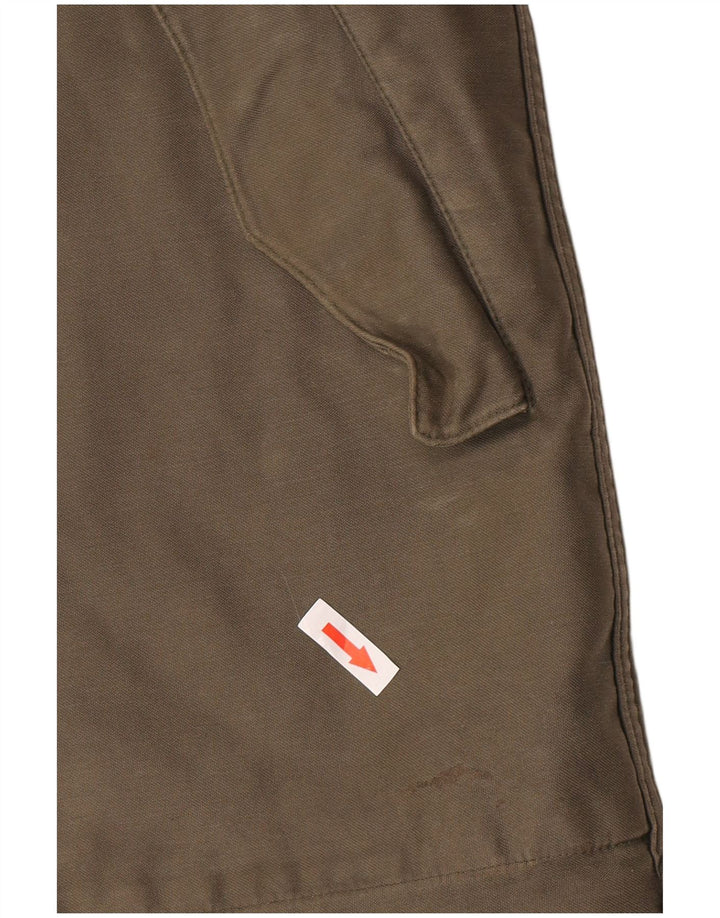 Jachetă parka Sherpa cu glugă vintage pentru bărbați UK 38 Medium Khaki
